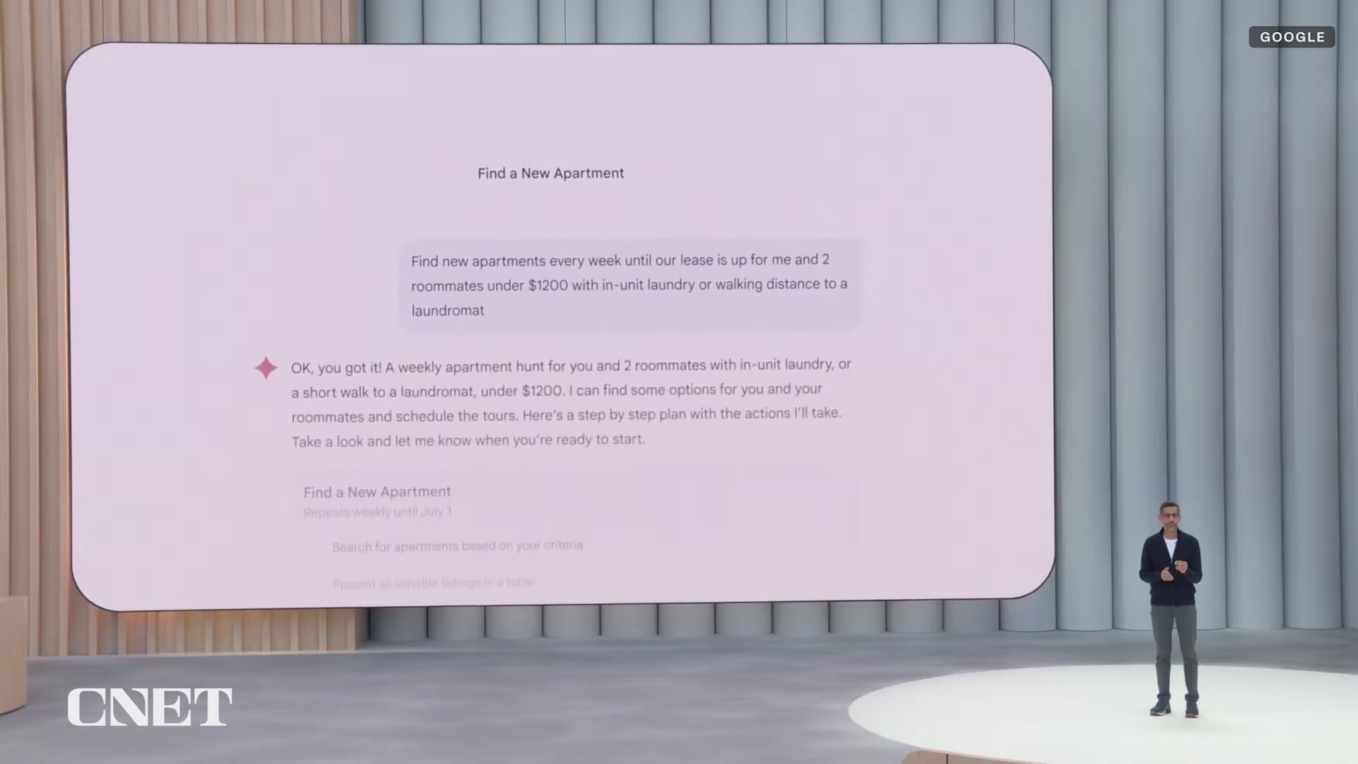 Gemini Agent Mode demonstrating apartment search
